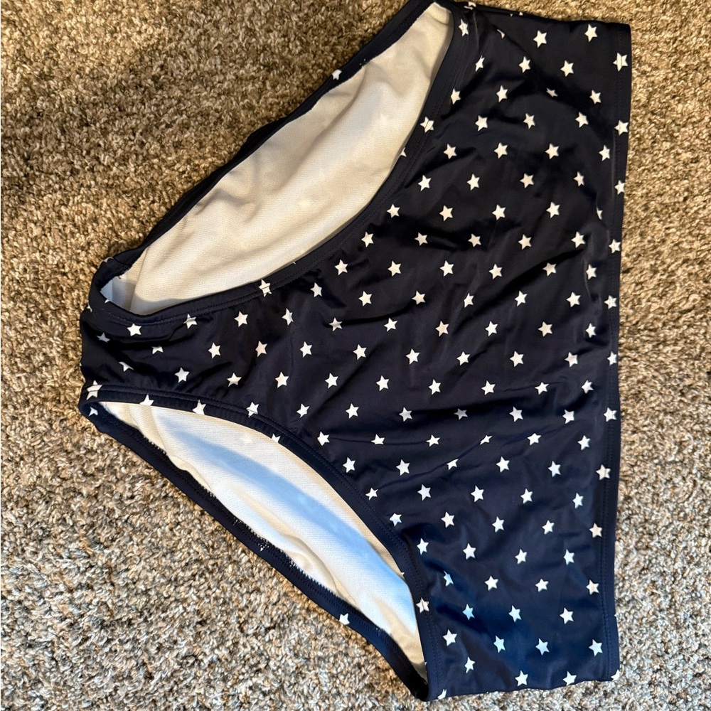 Navy Star Print Bikini Bottom